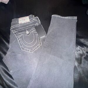 True Religion Men/Women Dark Gray Straight Leg Jeans